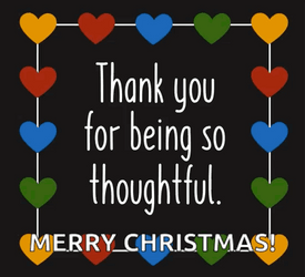 Animated Thoughful Thank You And Merry Christmas  GIF