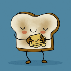 Animated Toast Bread You Melt My Heart GIF