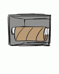 Animated Toilet Paper Running GIF