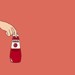 Animated Tomato Sauce Bottle Flip GIF
