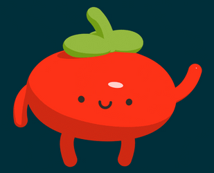 Animated Tomato Waving Hello GIF