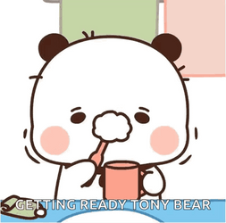Animated Tony Bear Getting Ready Brushing Teeth GIF