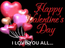 Animated Valentines Day Heart Balloons I Love You  GIF