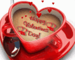 Animated Valentines Day Heart Shape Mug GIF