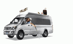 Animated Van Ride On The Woods GIF