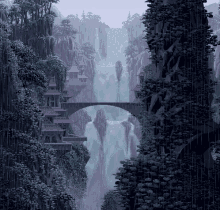 Animated Video Game Waterfall