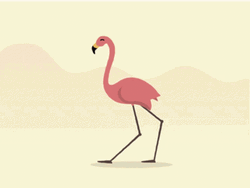 Animated Walking Flamingo GIF