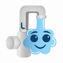 Animated Water Faucet Smiling