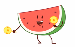 Animated Watermelon Slice Doing Salsa With Maracas GIF