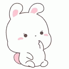Animated White Bunny Confusion GIF