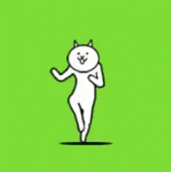 Animated White Cat Performing Irish Jig GIF