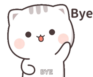 Animated White Cat Waving Byeeee GIF