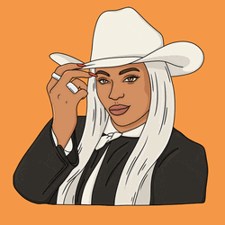 Animated White Hair Cowgirl Howdy GIF