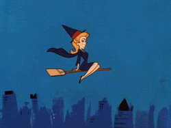 Animated Witch Flying