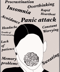 Animated Woman Faceless Can't Talk From Overthinking GIF