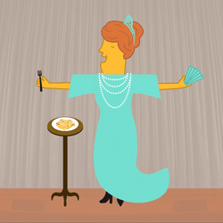 Animated Woman Forming Small Letter T GIF