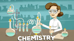 Animated Woman Scientist Chemistry GIF