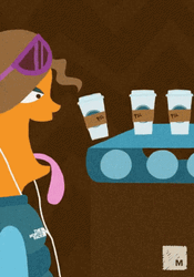 Animated Woman Swallowing Psl Continuously GIF