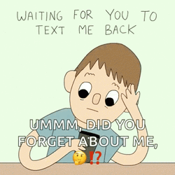 Animated Worried Man Waiting Text Message Reply GIF