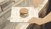 Animated Wrapping Mcdonalds Big Mac Burger  GIF