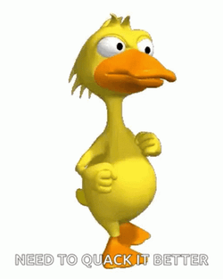 Animated Yellow Duck Waddle With Hands Closed GIF