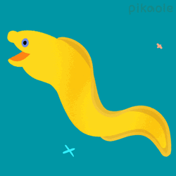 Animated Yellow Eel Moving GIF
