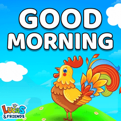 Animated Yellow Rooster Crowing GIF