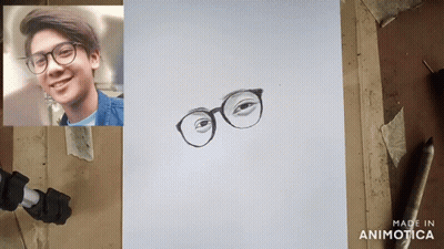 Animatica Man Face With Glasses GIF