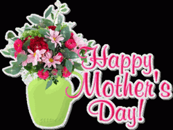 Animation Happy Mother Day With Flower Vase GIF
