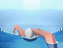 Animation Man Swimming In The Pool GIF