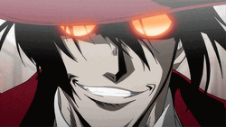 Anime Alucard Terrifying Smirk From Hellsing Series