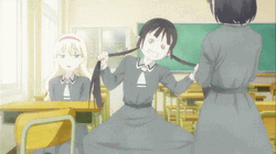 Anime Asobi Asobase Screaming Pull Hair GIF