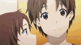 Anime Beso On Cheeks GIF