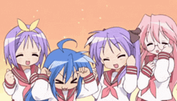 Anime Birthday Lucky Star Happy Girls GIF