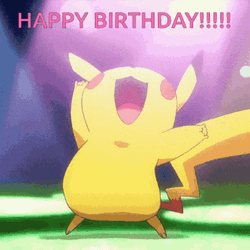 Anime Birthday Pokemon Pikachu Headbang  GIF