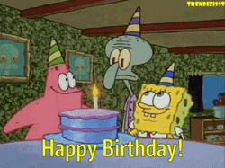 Anime Birthday SpongeBob Characters GIF