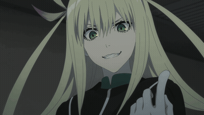 Anime Blonde Green Eyes White Gloves Middle Finger GIF