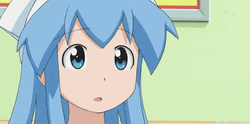 Anime Blush Smile Ika Musume GIF