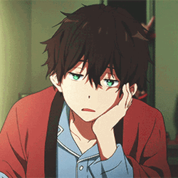 Anime Boy Blinking Stare GIF 