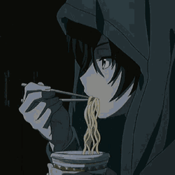 Anime Boy Eating Noodles
