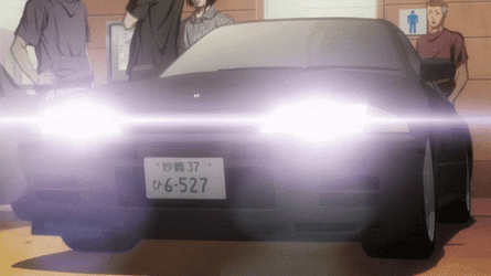 Anime Car Bright Head Lights GIF