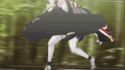 Anime Car Grow Feet And Run GIF