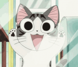Anime Cat Chi Yamada Happy Excited
