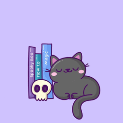Anime Cat Fall Asleep While Reading GIF