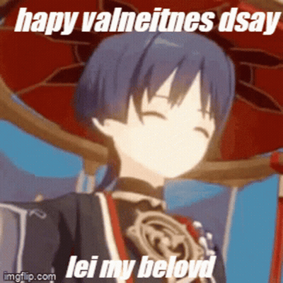 Anime Character Saying Happy Valentines Day GIF