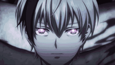 Anime Character With Red Eyes Close Up GIF