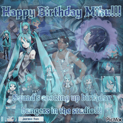 Anime Characters Collage Happy Birthday Miku GIF