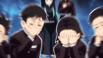 Anime Characters Covering Faces GIF