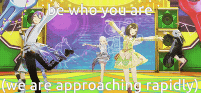 Anime Characters Dancing Be Who You Are We Are Approaching Rapidly GIF