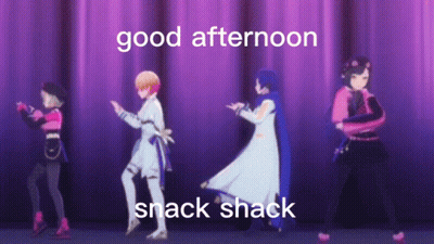 Anime Characters Dancing Good Afternoon Snack Shack GIF